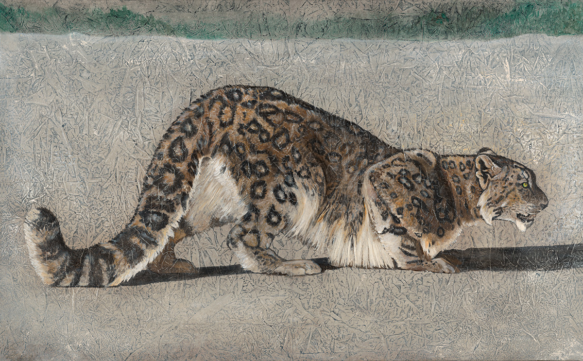 Return of the Snow Leopard_Contemporary Symbolist Paintings_Magical Realism_Transcendental Art_Visonary Artist_Taos New Mexico