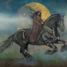 Cloudlands | 36" x 58" rice paper, earth pigments, 23kt gold, encaustic, oil on canvas