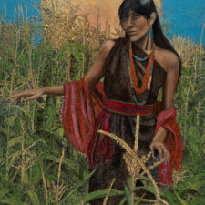 The Language of Corn | 53" x 33" rice paper, earth pigments, encaustic, oil on canvas