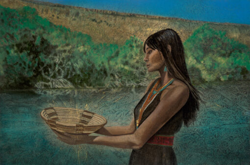 Offering | 24" x 36" rice paper, earth pigments, encaustic, oil on panel