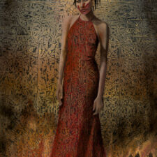 Tempest | 53" x 33" rice paper, earth pigments, encaustic, oil on canvas