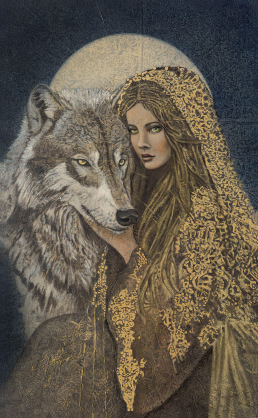 Looking Glass | 29 x 18" rice paper, earth pigments, encaustic, oil on panel