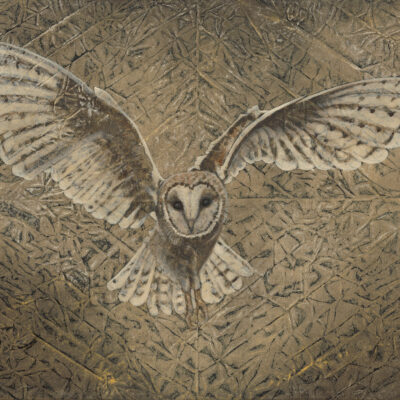 Quiet Power | 12" x 19" rice paper, earth pigments, encaustic, oil on canvas